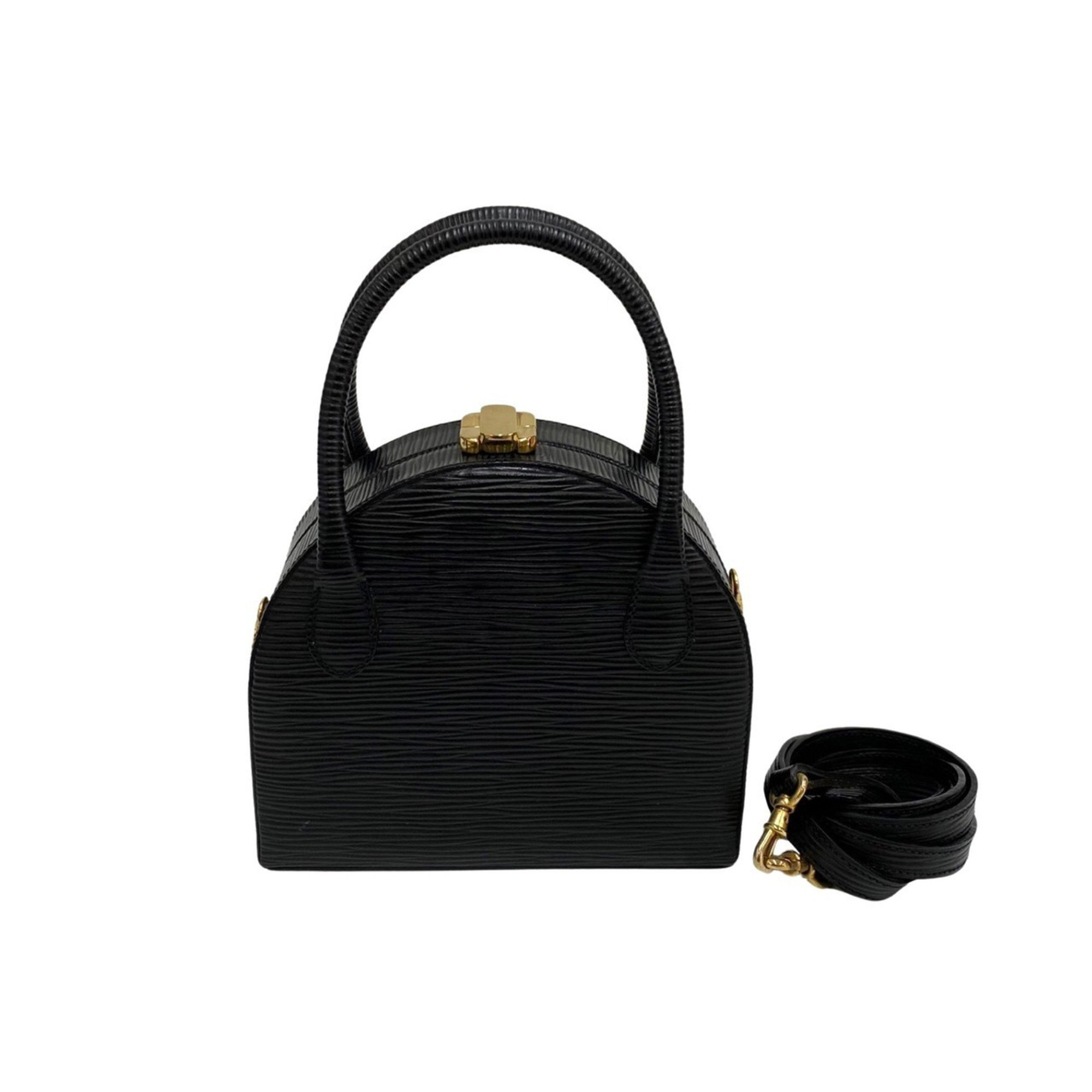 FENDI Epi leather genuine 2way handbag mini shoulder bag vanity black