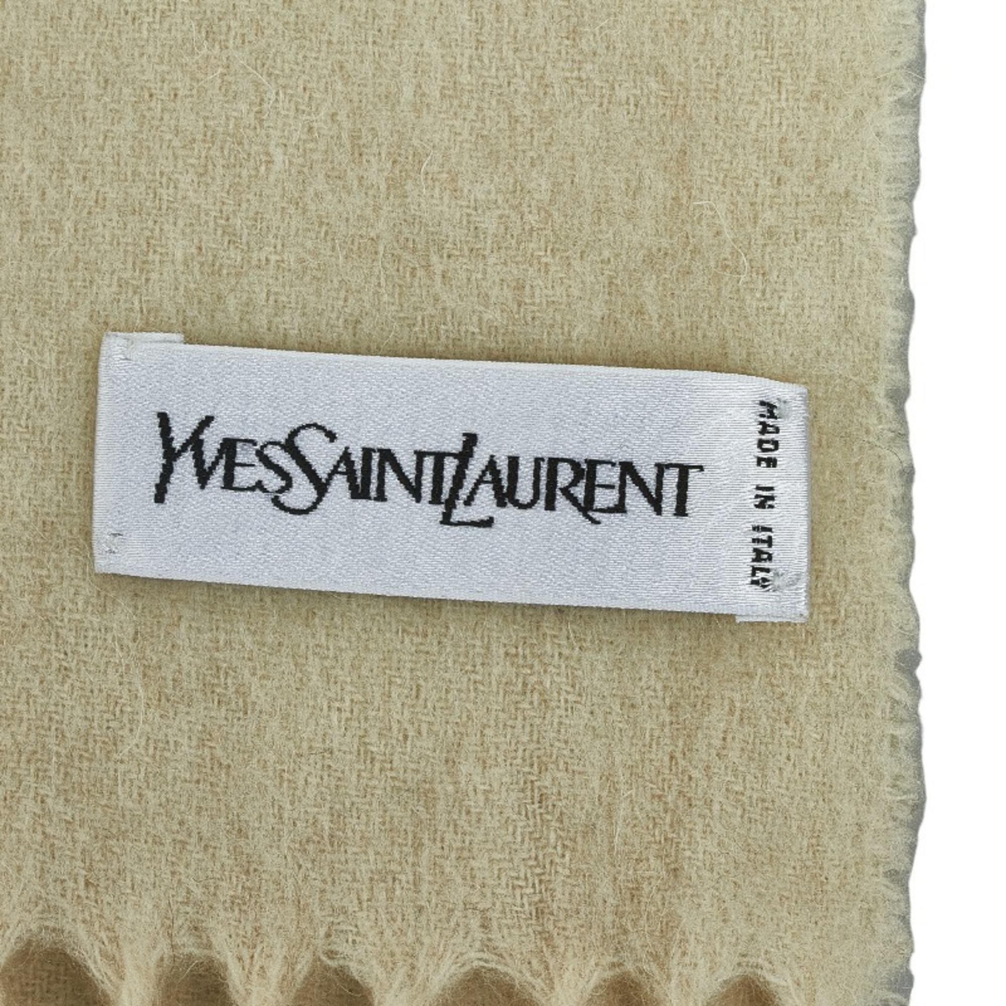 Saint Laurent Stole Muffler White Wool Women's SAINT LAURENT