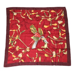 HERMES Scarf Last Year's Snow Holly Fruit Kare90 Hermes Red