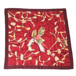 HERMES Scarf Last Year's Snow Holly Fruit Kare90 Hermes Red