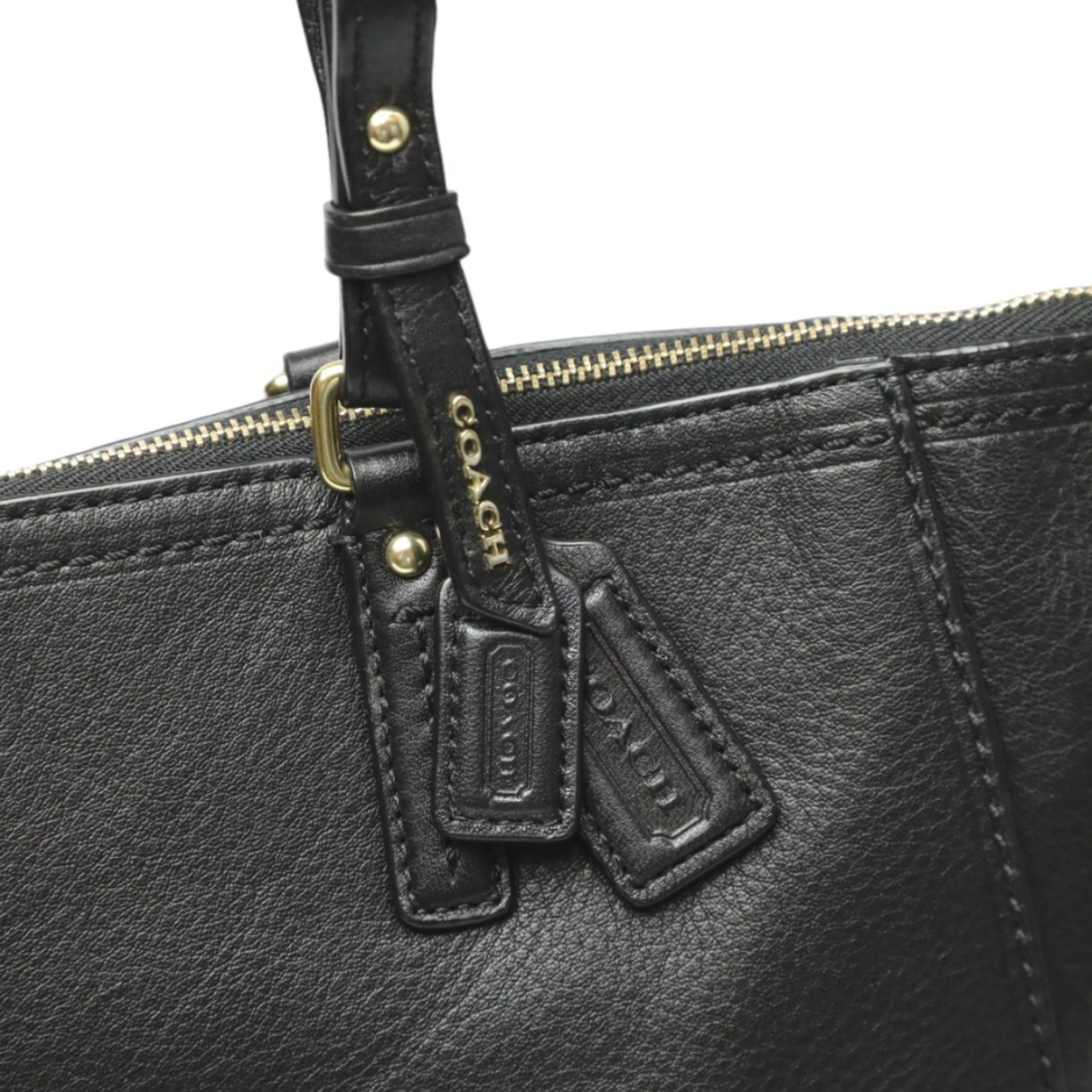 COACH Shoulder Zipper Tote Poppy 25045 Coach Black Bag