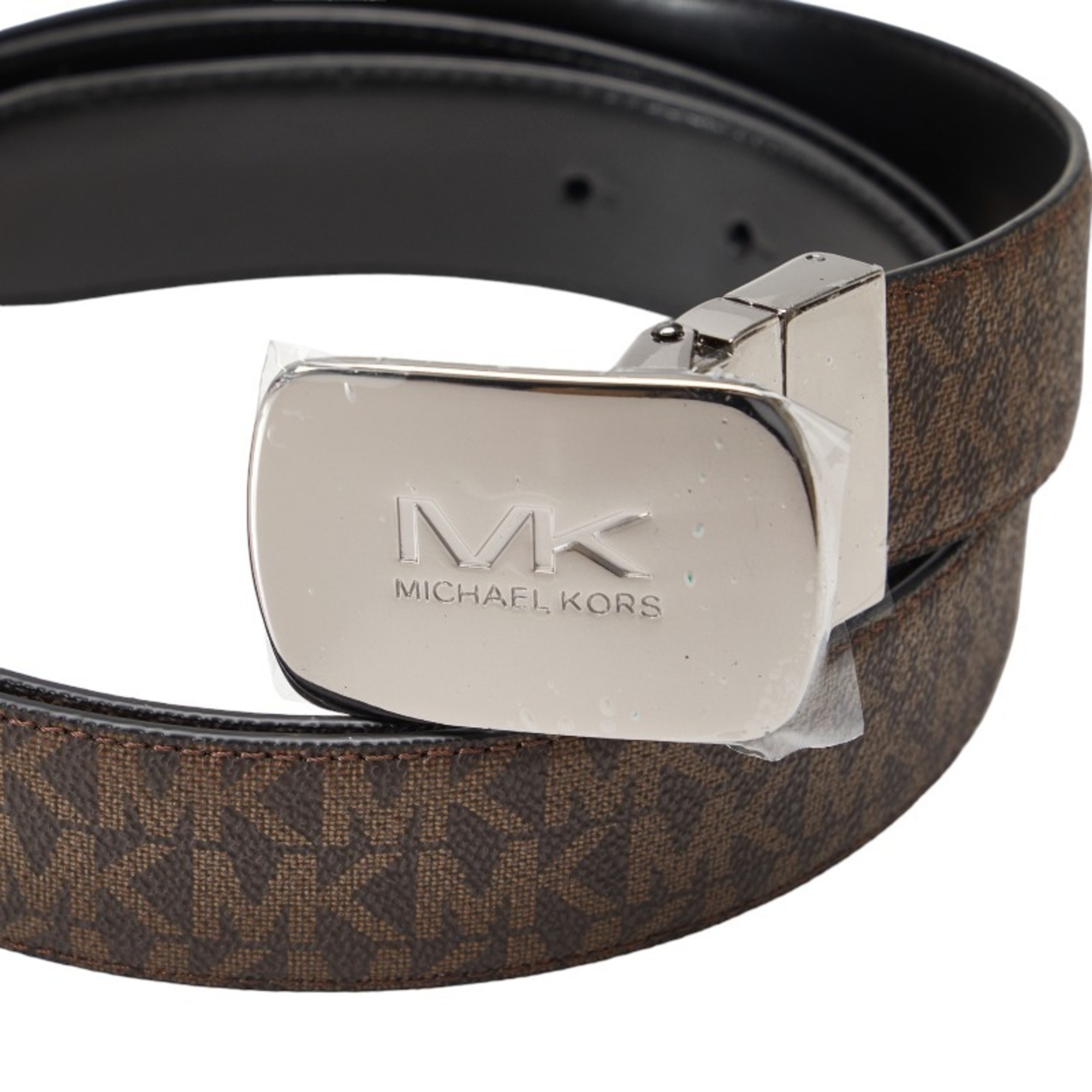 Michael Kors MK Signature Reversible Belt 36H9MBLY1V Brown Black PVC Leather Men's