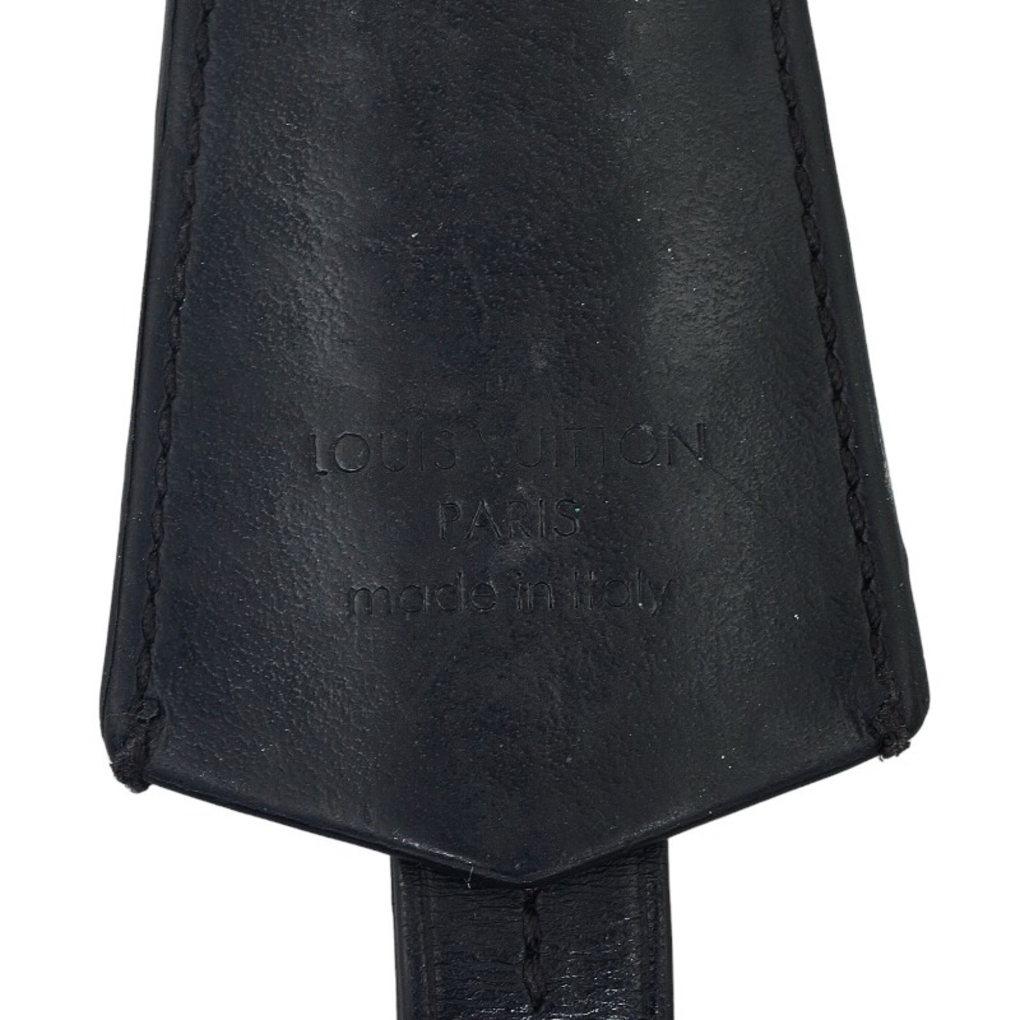 Louis Vuitton LV Cloche Cle Keychain Key Ring M68020 Black Silver Leather Metal Men's LOUIS VUITTON