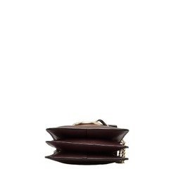 Chloé Chloe Faye Shoulder Bag Wine Red Leather Women's