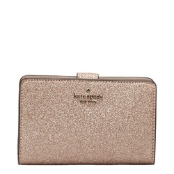 Kate Spade Tinsel Glitter Fabric Bifold Wallet K9254 Pink PVC Women's