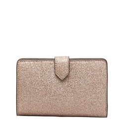Kate Spade Tinsel Glitter Fabric Bifold Wallet K9254 Pink PVC Women's