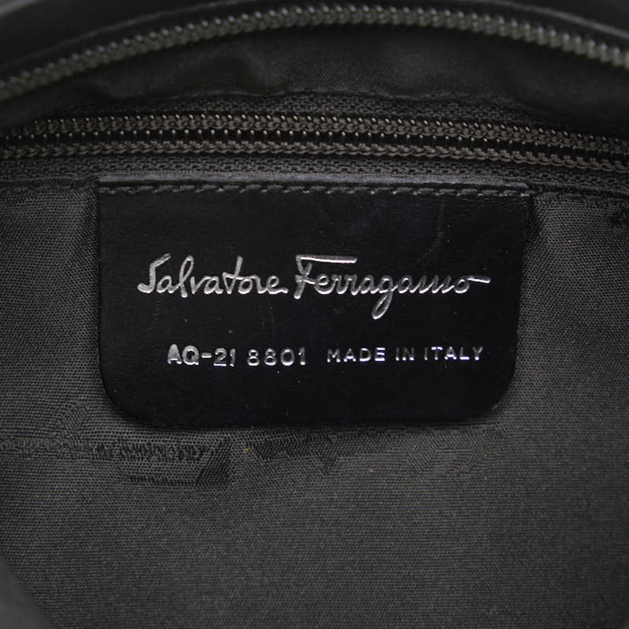 Salvatore Ferragamo One Shoulder Bag AQ-21 8801 Black Canvas Plastic Ladies