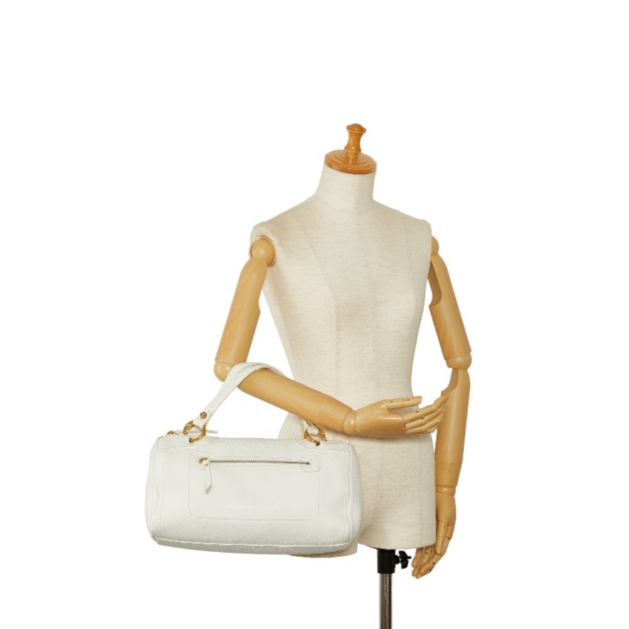 Celine handbag white leather ladies CELINE