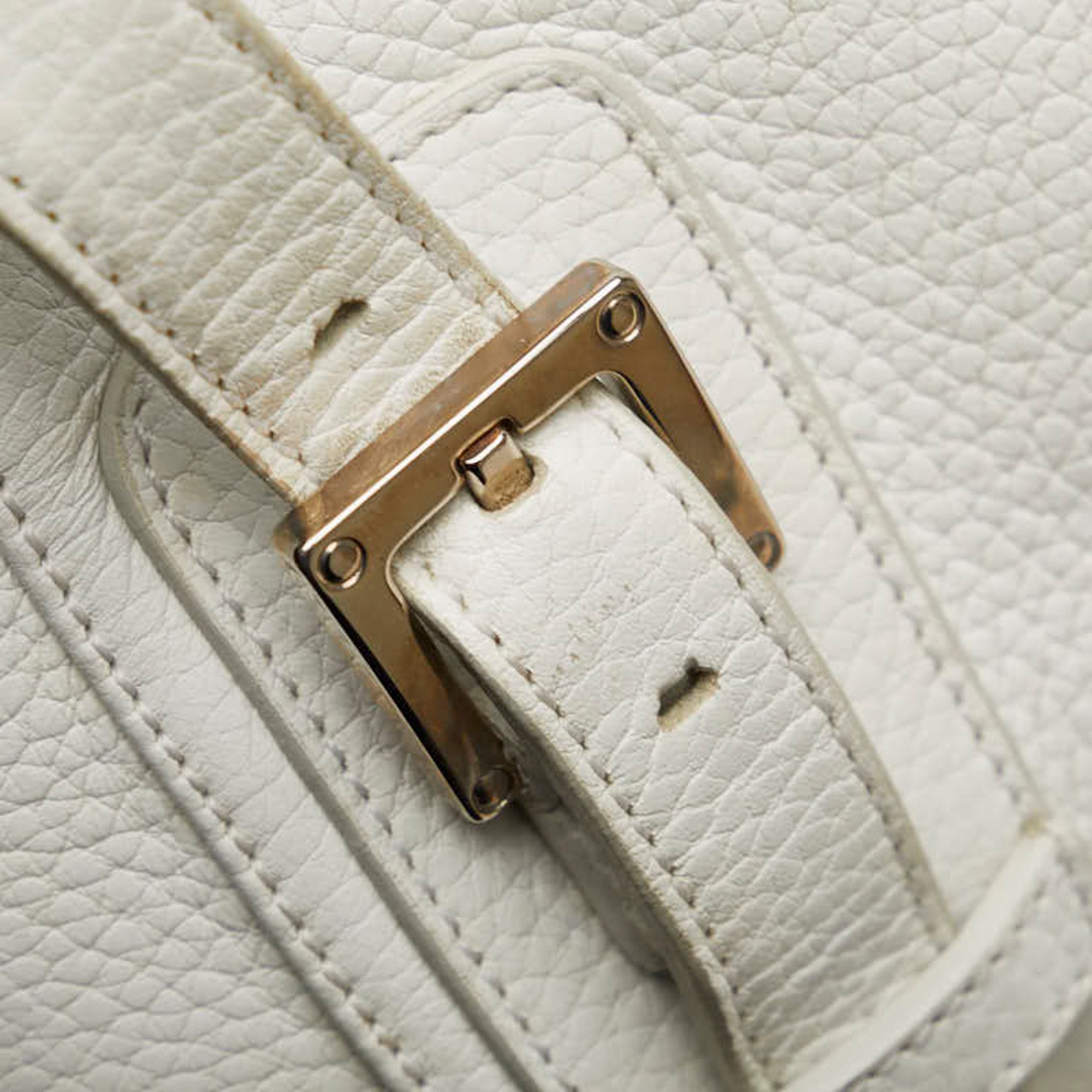 LOEWE Senda Handbag White Leather Ladies