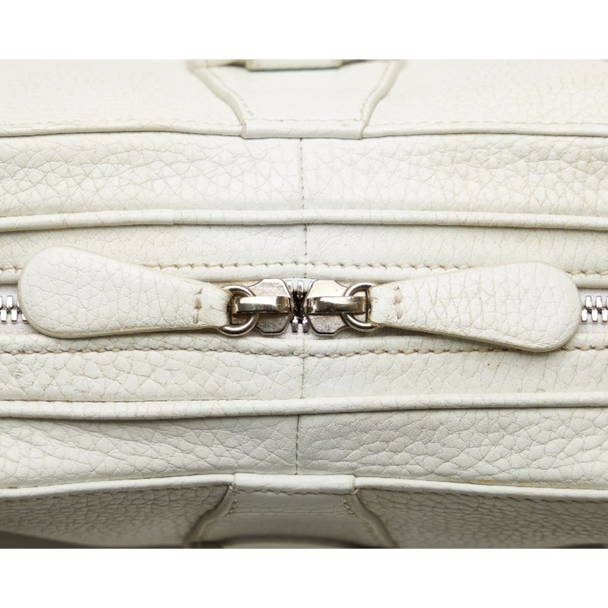 LOEWE Senda Handbag White Leather Ladies
