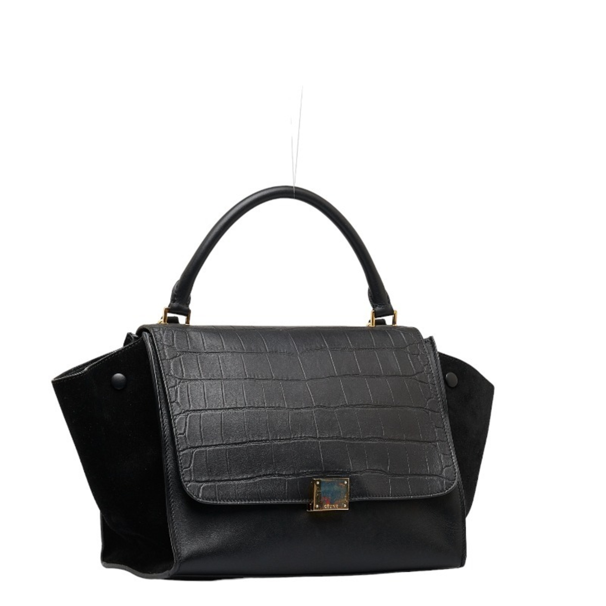 Celine Trapeze Handbag Shoulder Bag Black Leather Ladies CELINE