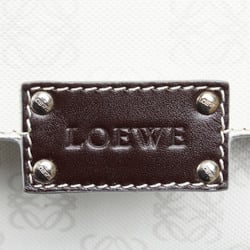 LOEWE Anagram Pouch White PVC Leather Women's