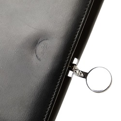 LOEWE Anagram Metal Fittings Bifold Wallet Black Leather Ladies
