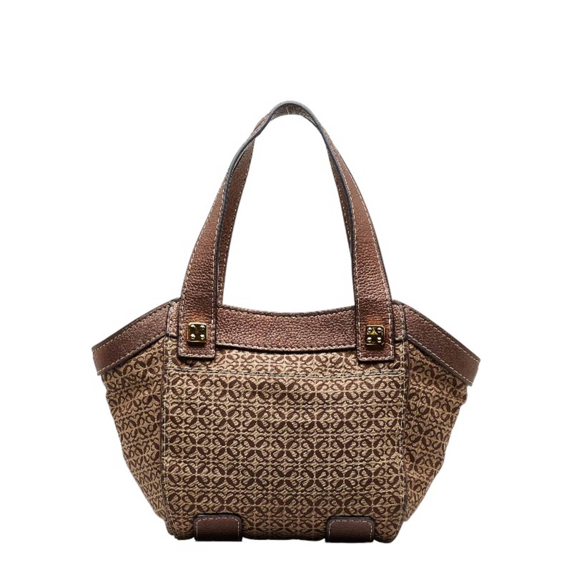 LOEWE New Roadline Handbag Brown Canvas Leather Ladies