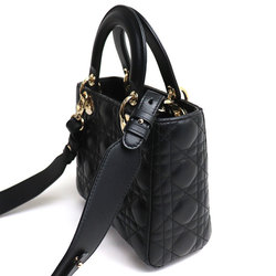 Christian Dior Lady My ABCDior Cannage 2Way Shoulder Bag Black M0538OCAL_M900 Women's