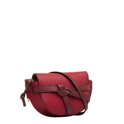 LOEWE Anagram Gate Dual Bag Shoulder 261835 Rouge Red Leather Ladies