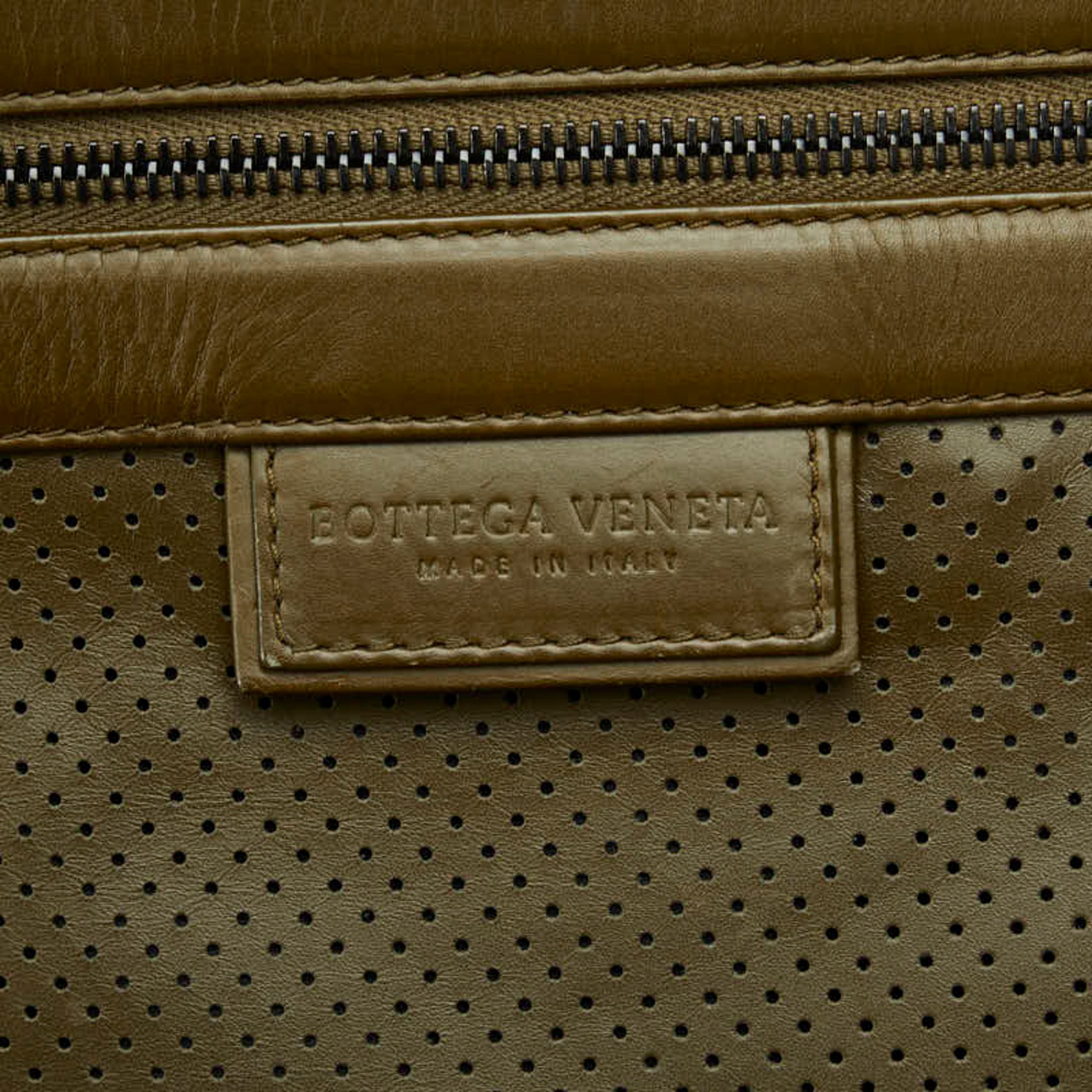 Bottega Veneta Leggero Punching Rucksack Backpack 567222 Khaki Leather Women's BOTTEGAVENETA