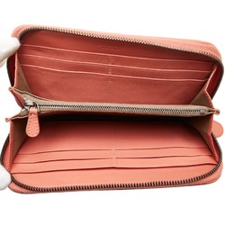 Bottega Veneta Intrecciato Round Long Wallet Pink Leather Women's BOTTEGAVENETA