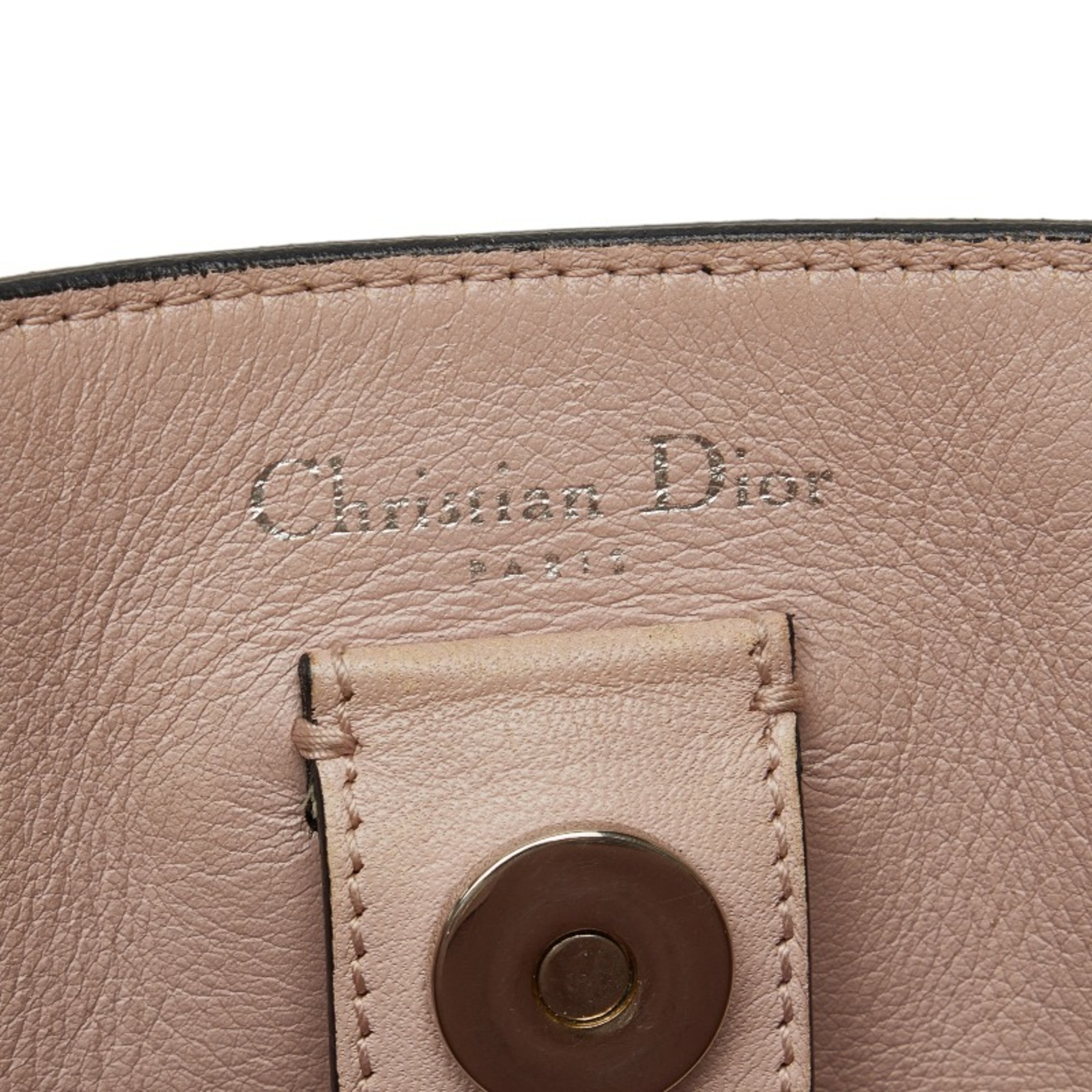 Christian Dior Dior Diorissimo Handbag Shoulder Bag Black Leather Ladies