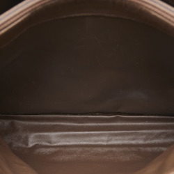 Burberry Horse Check Shoulder Bag Khaki Brown Canvas Leather Women's BURBERRY