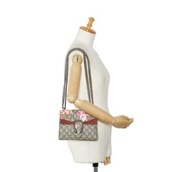 Gucci GG Blooms Dionysus Chain Shoulder Bag 421970 Beige Wine Red PVC Suede Women's GUCCI
