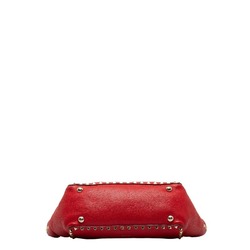 Valentino Studded Handbag Shoulder Bag Red Leather Women's VALENTINO