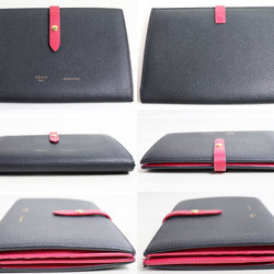 CELINE Bifold Wallet Black Pink 104873A STRAP Women's
