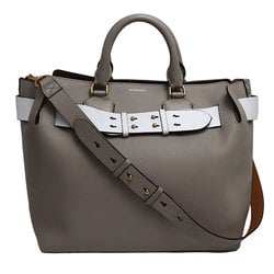 BURBERRY Belt Bag 2Way Shoulder Gray White 4076727 Women's