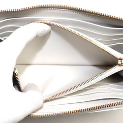 BOTTEGA VENETA Maxi Intrecciato Long Wallet Round Zipper White 651368 Women's