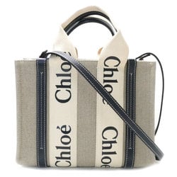 Chloé Chloe Woody Small 2Way Shoulder Bag White Blue CHC22AS397I2691J Women's