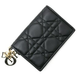 Christian Dior LADY DIOR Flap Card Holder Business Black S0011ONMJ_M900 Women's