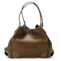 COACH Western Rivet Edie Shoulder Bag Brown 57660 Women's