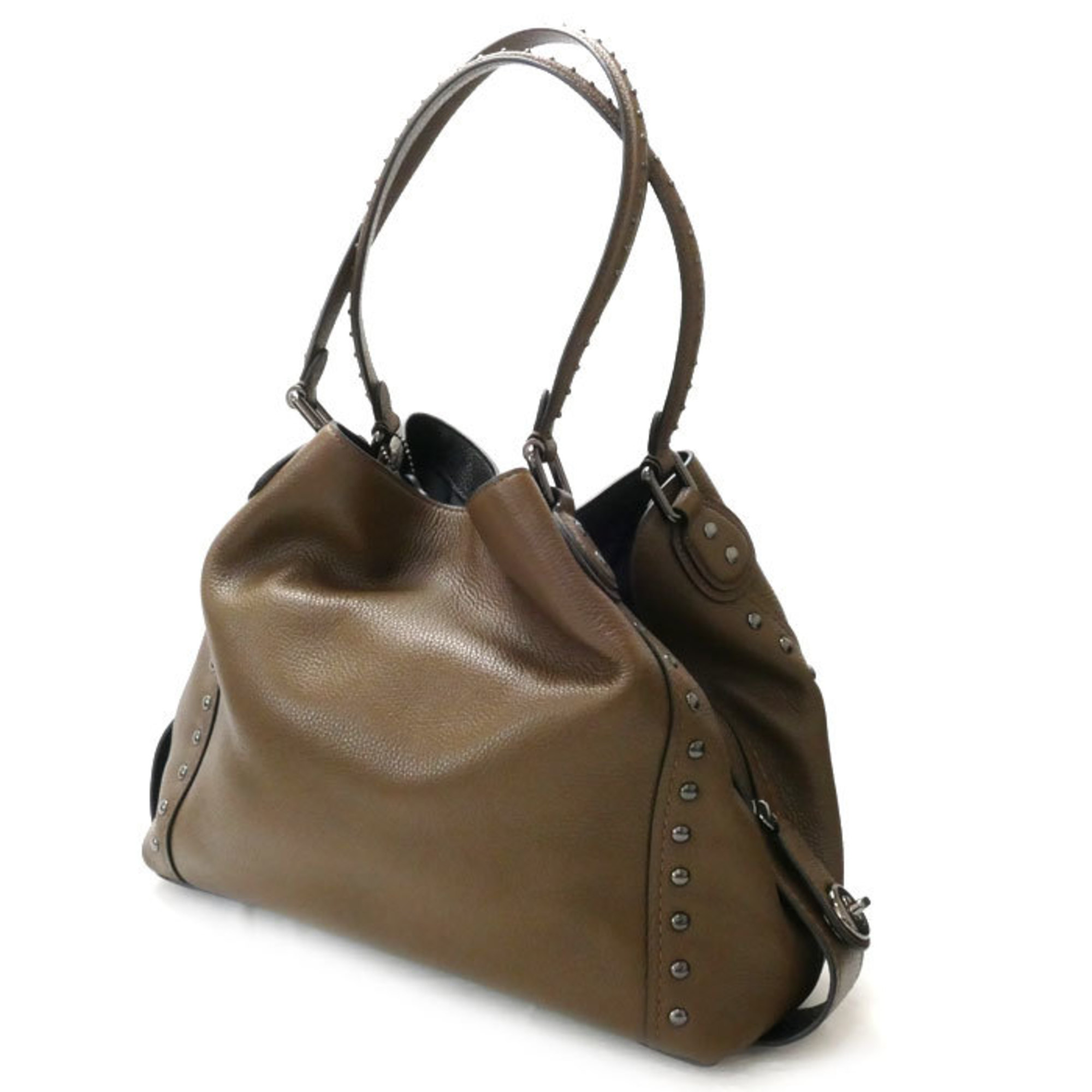 COACH Western Rivet Edie Shoulder Bag Brown 57660 Women's