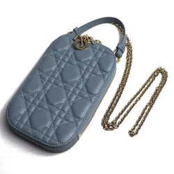 Christian Dior Cannage Phone Holder LADY DIOR Cloud Blue S0872ONMJ M81B Women's
