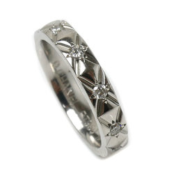 CHANEL Pt950 Platinum Matelasse Medium 10P Diamond Ring J1651 48 5.0g Ladies