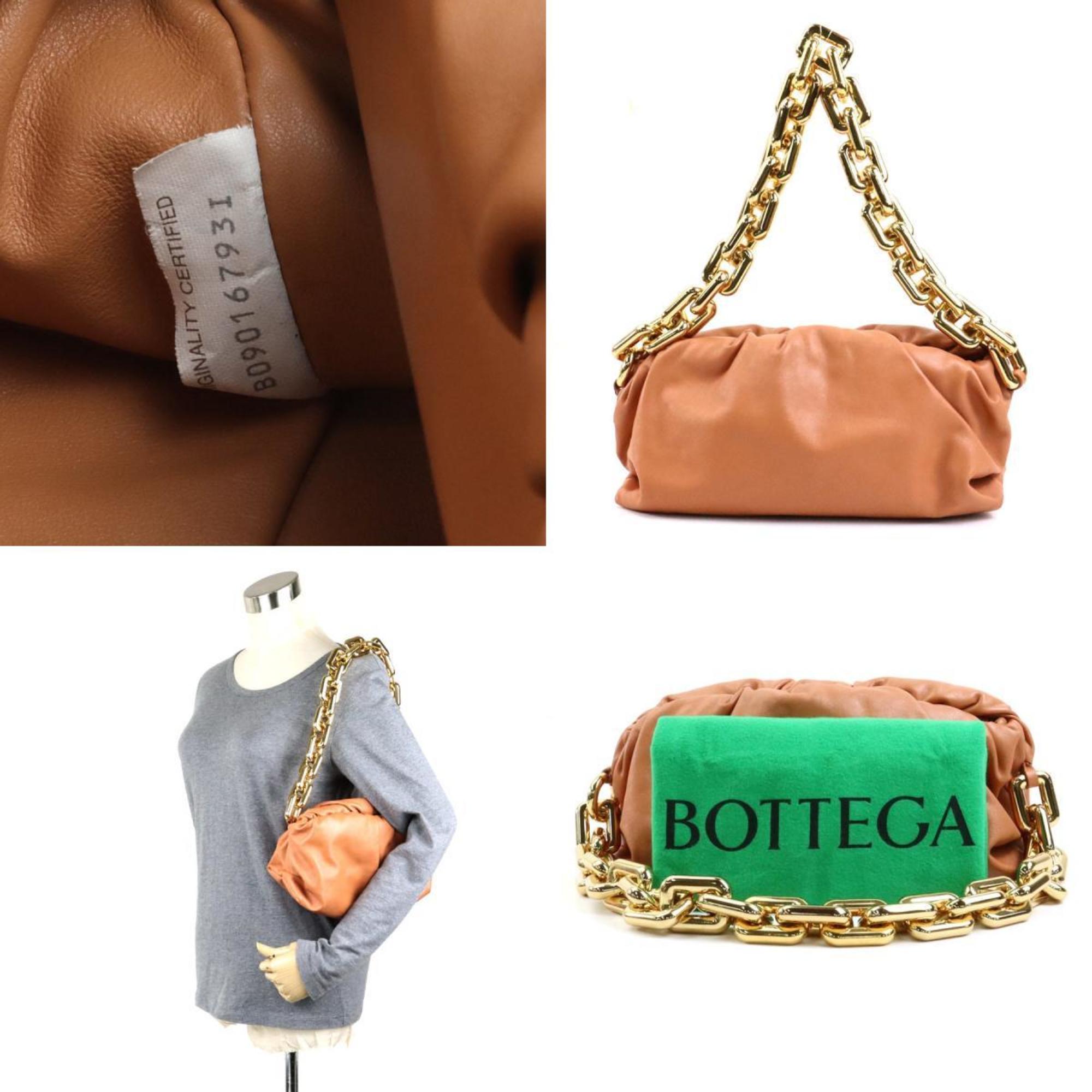 Bottega Veneta BOTTEGA VENETA Shoulder Bag The Chain Pouch Leather Brown Women's