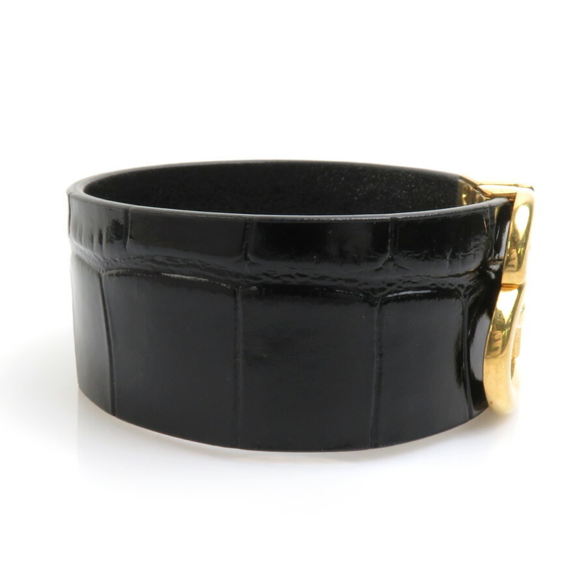 Balenciaga BALENCIAGA Bracelet Embossed Leather Black Women's