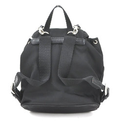 PRADA Crossbody Shoulder Bag Backpack Motif Nylon/Metal Black/Silver Women's