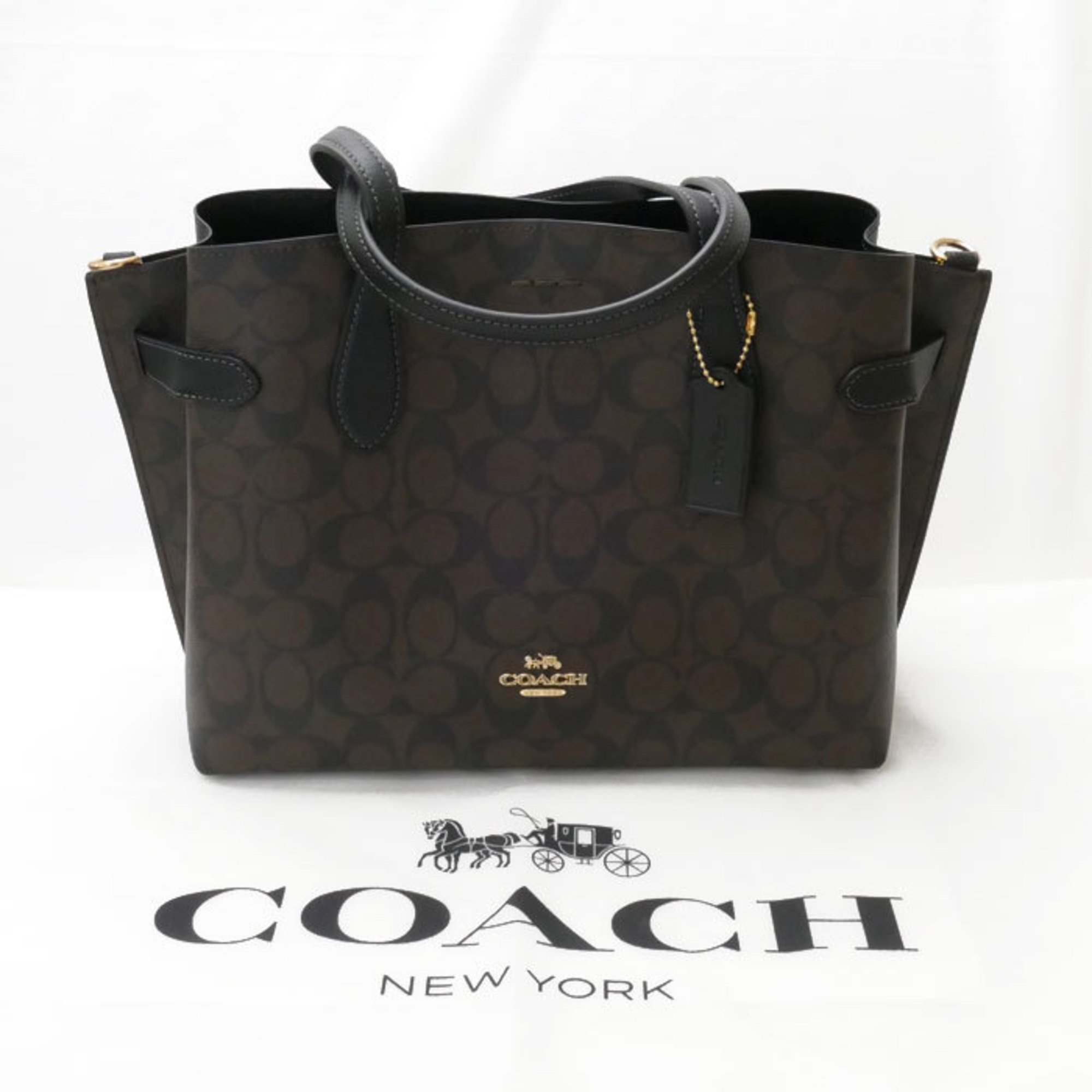COACH Hannah Carryall 2Way Shoulder Tote Bag Brown/Black CH542 IMAA8 Outlet Women's