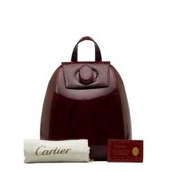 Cartier Happy Birthday Rucksack Backpack Wine Red Patent Leather Ladies CARTIER