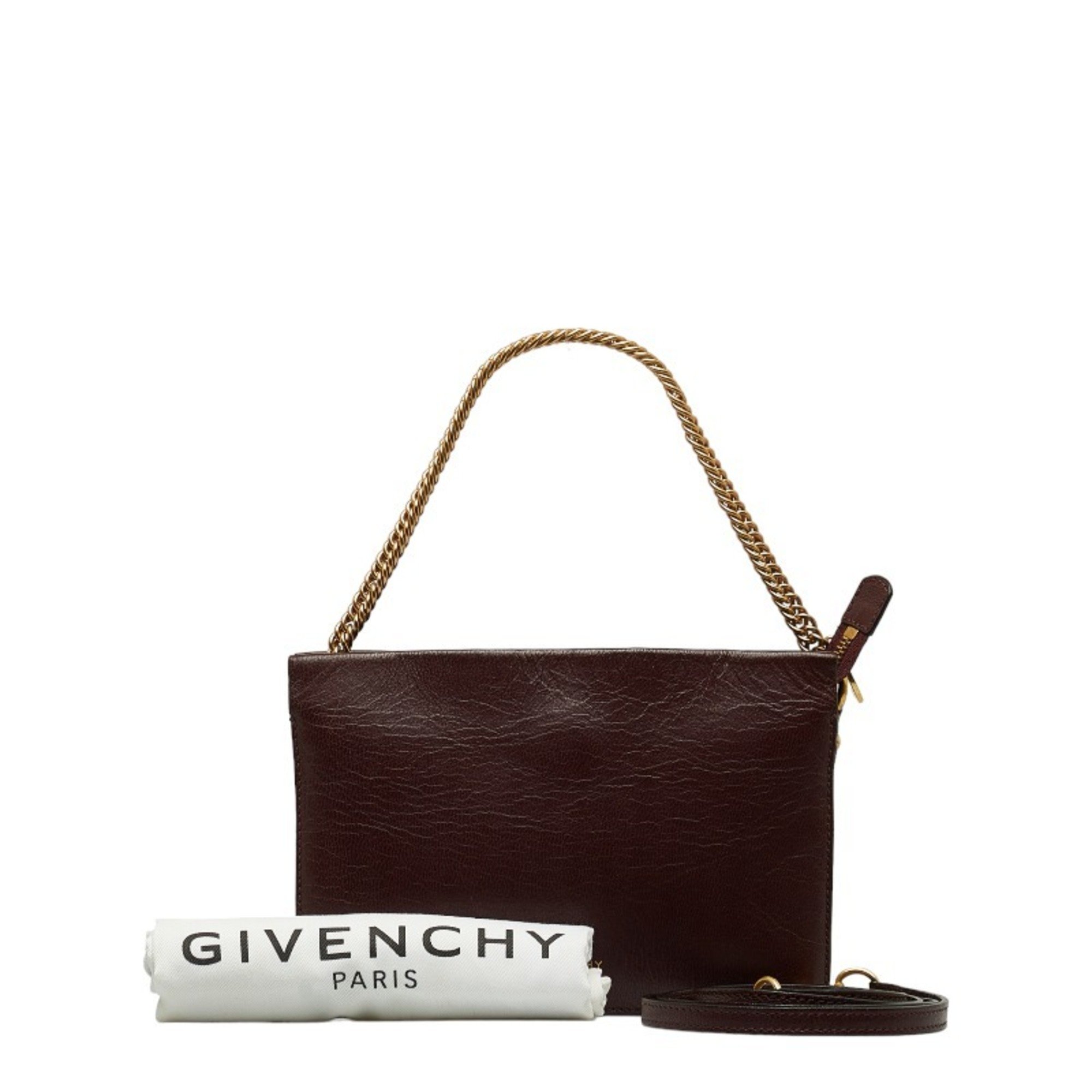 Givenchy Handbag Shoulder Bag Brown Leather Suede Women's