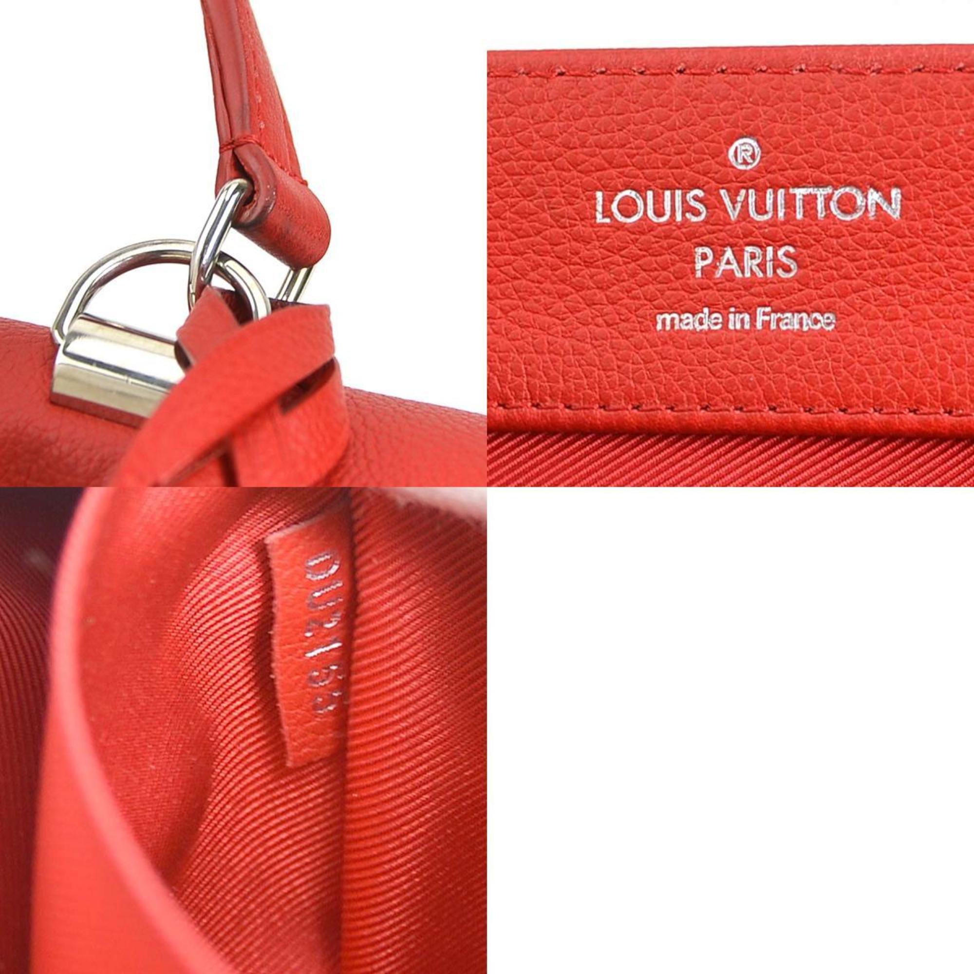 LOUIS VUITTON Handbag Shoulder Bag Lock Me Leather Red Silver Ladies M50363