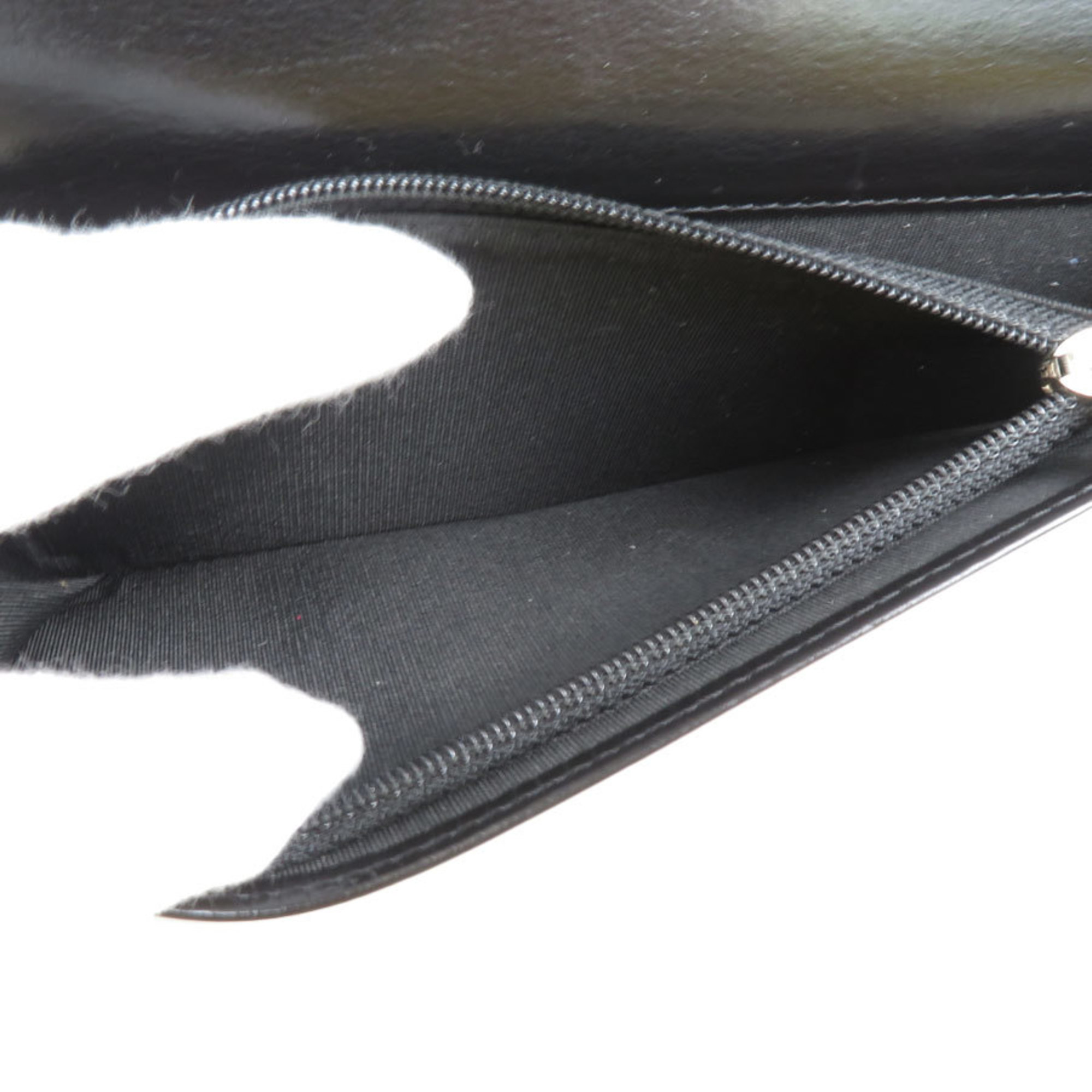 CHANEL Bifold Long Wallet VOTEZ COCO Leather Black Ladies