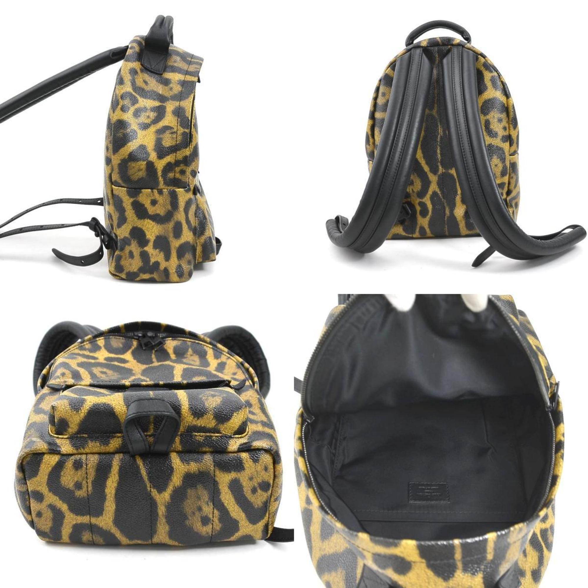 LOUIS VUITTON Backpack Leopard Palm Springs PM PVC Brown/Black Women's M52020