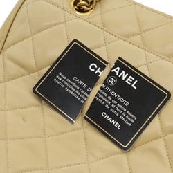 CHANEL Chanel Matelasse Coco Ball Chain Shoulder Bag Tote Leather Beige