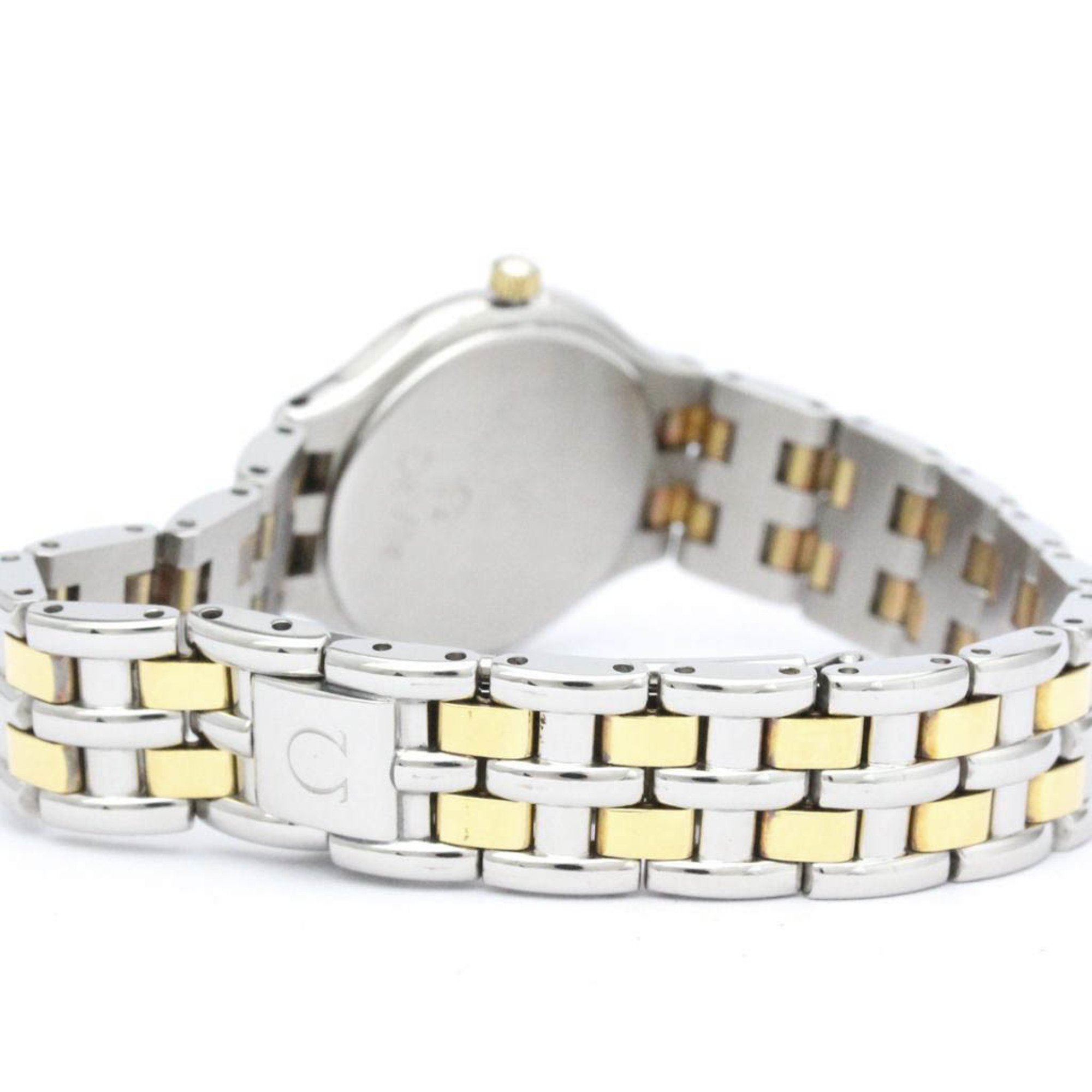 Polished OMEGA De Ville Symbol K18 Gold Stainless Steel Ladies Watch BF565456