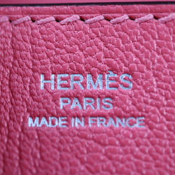 HERMES Opry Clutch Bag Chevre Rose Lipstick Silver Hardware Second Pouch A Stamp