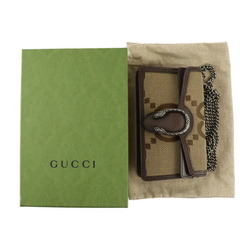 GUCCI Gucci Dionysus Jumbo GG Shoulder Bag 9163669 Canvas Leather Beige Brown Silver Hardware Super Mini Chain Pochette Tiger Head