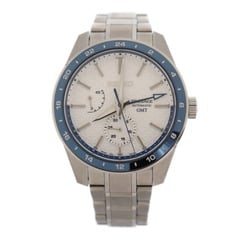 SEIKO Presage GMT Watch SARF007 6R64-00D0 Stainless Steel Silver White Dial Blue Bezel Automatic Winding Back Sketch 140th Anniversary Limited Model