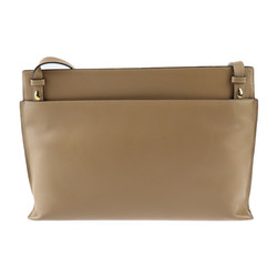 LOEWE Repeat Anagram Shoulder Bag 109 55 M33 Calf Leather Brown Gold Hardware Crossbody Double Pouch